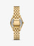 michael kors harlowe three hand gold tone stainless steel watch