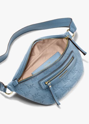 michael kors حقيبة ظهر جيت سيت ترافل جلدية متوسطة الحجم