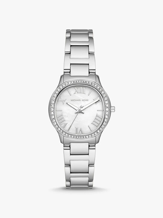 michael kors mini sage pav  silver tone watch