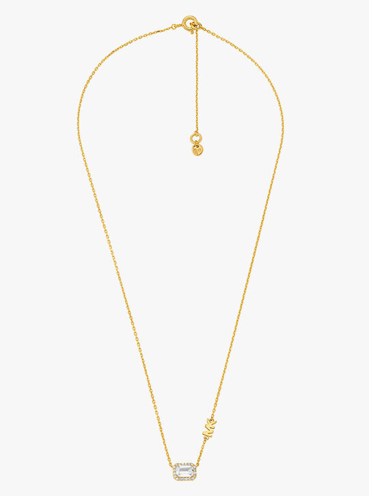 michael kors 14k gold plated sterling silver necklace and earrings set