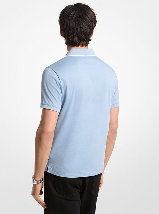 Logo Trim Cotton Jersey Polo Shirt michael kors logo trim cotton jersey polo shirt