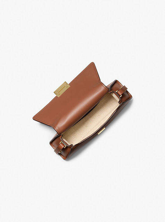 michael kors حقيبة كتف لودلو جلدية متوسطة الحجم