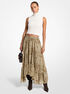 Floral Print Georgette High-Low Skirt michael kors floral print georgette high low skirt