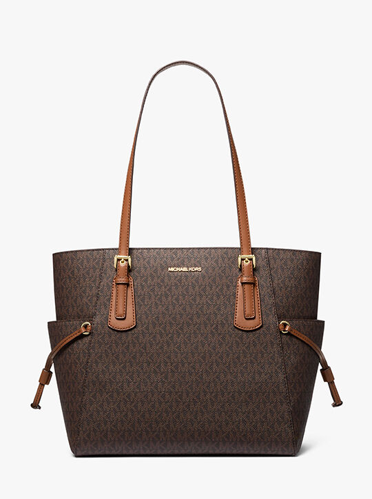 michael kors voyager large signature logo tote bag