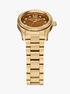 michael kors lexington three hand gold tone stainless steel watch