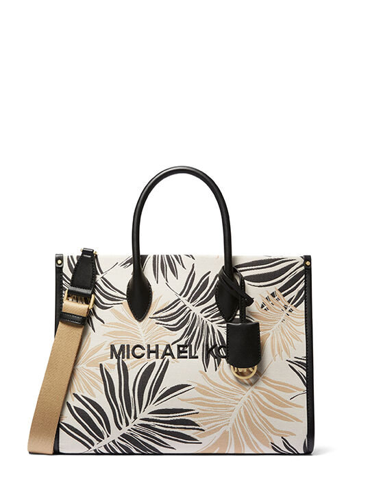 Mirella Medium Palm Jacquard Tote Bag michael kors mirella medium palm jacquard tote bag