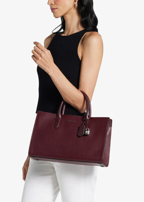 michael kors scarlett medium crocodile embossed patent leather satchel