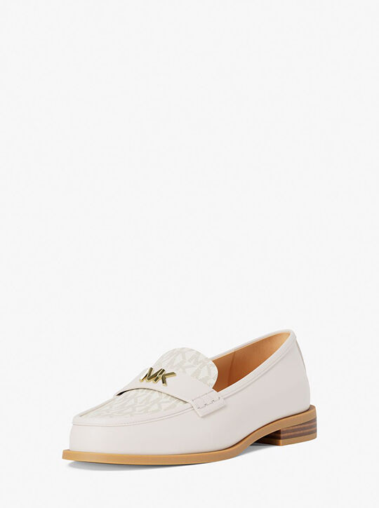 michael kors lex leather and signature logo loafer