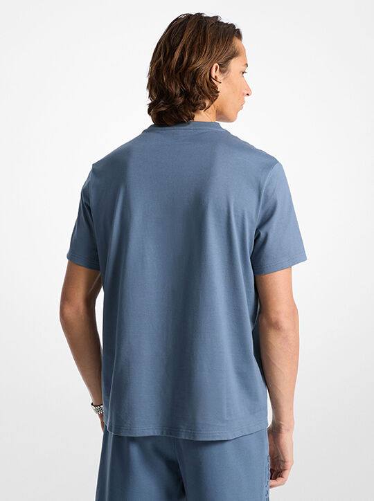 Logo Embossed Cotton T-Shirt michael kors logo embossed cotton t shirt