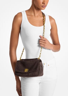 michael kors bryant small suede convertible shoulder bag