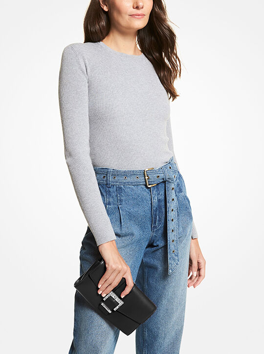 Penelope Medium Leather Clutch michael kors penelope medium leather clutch