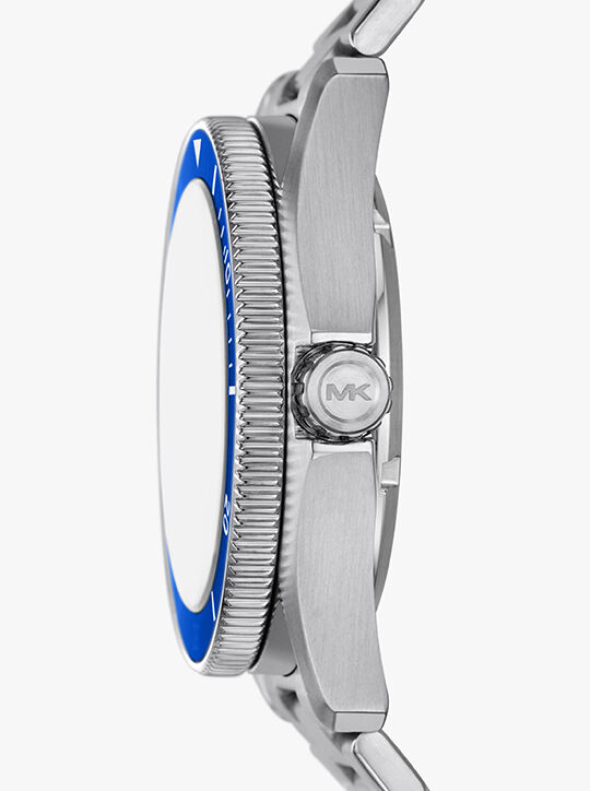 Oversized Maritime Silver-Tone Watch michael kors oversized maritime silver tone watch