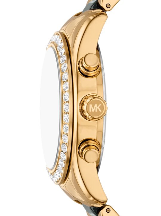 Lexington Pavé Gold-Tone and Ceramic Watch michael kors lexington pav gold tone and ceramic watch