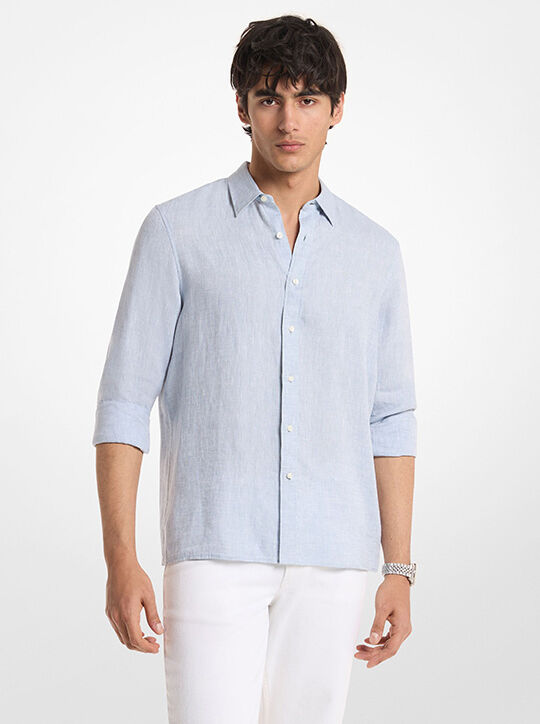michael kors classic fit linen shirt