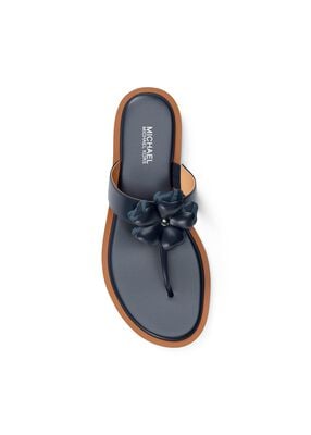 michael kors callie embellished signature logo trim thong sandal