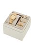 michael kors lexington brushed gold tone watch gift set