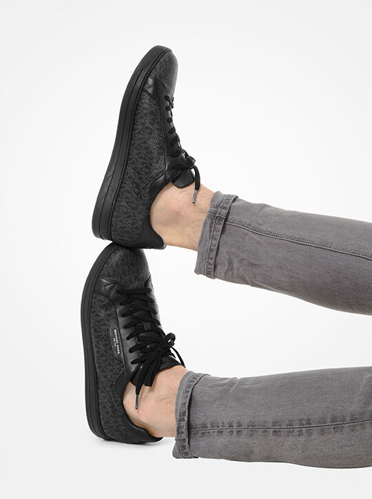michael kors keating logo and leather sneaker