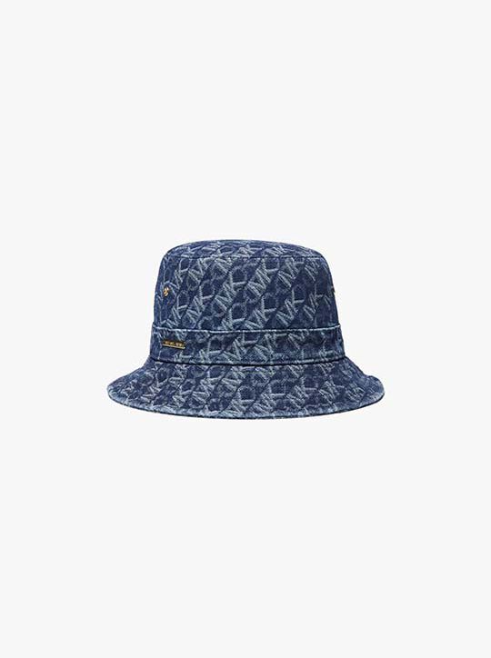 Empire Logo Jacquard Denim Bucket Hat michael kors empire logo jacquard denim bucket hat
