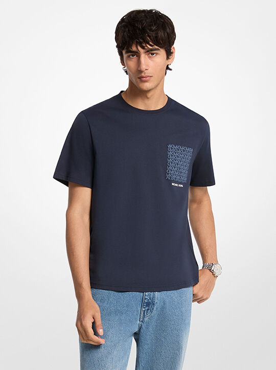 michael kors signature logo pocket cotton t shirt