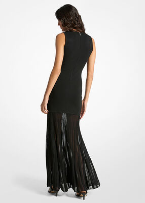 michael kors فستان ماكسي محبوك مطاطي