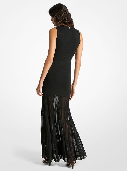 Stretch Knit Combination Maxi Dress michael kors stretch knit combination maxi dress