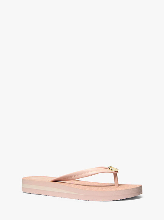 michael kors posie signature logo flip flop