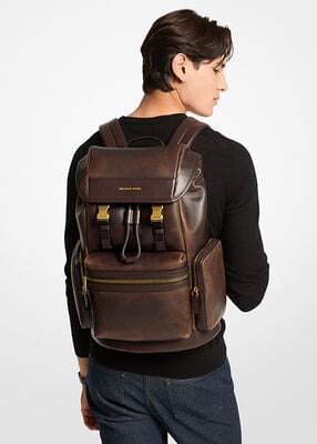 michael kors hudson burnished leather backpack