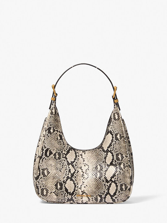 michael kors nolita small snake embossed leather hobo shoulder bag