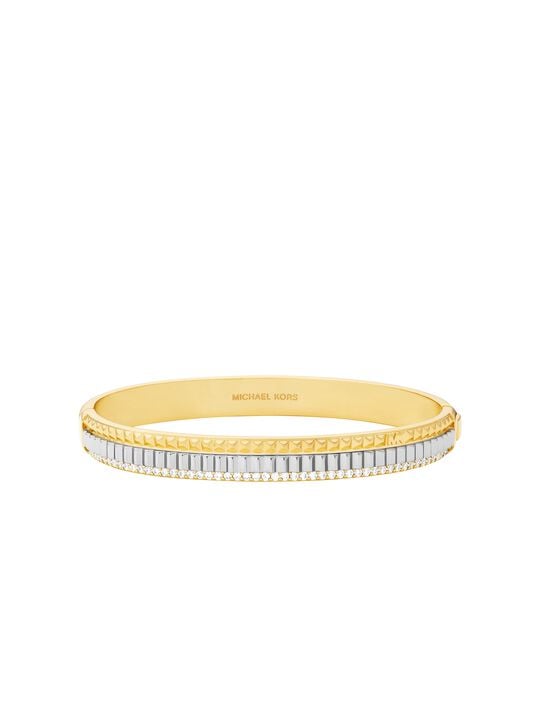 Pavé Two-Tone Fluted Bangle michael kors pav two tone fluted bangle