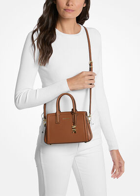 michael kors laila small pebbled leather satchel