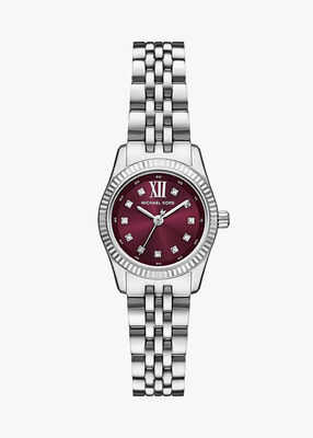 michael kors lexington pav  silver tone watch