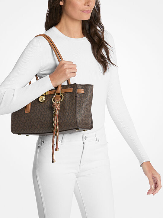 michael kors hamilton moderne small signature logo satchel