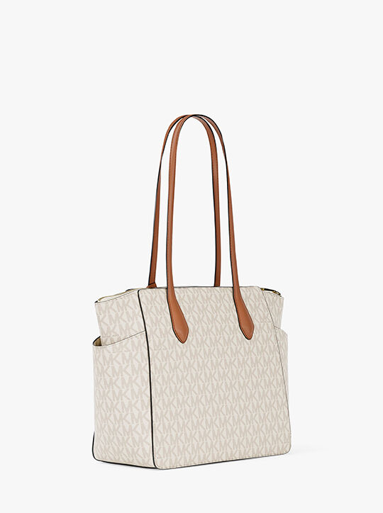 michael kors marilyn medium signature logo tote bag