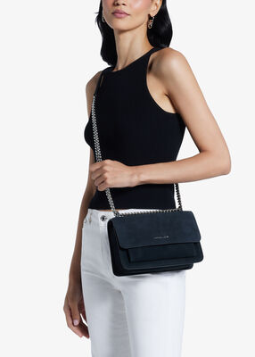 michael kors claire large suede shoulder bag