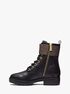 michael kors rory leather and logo combat boot