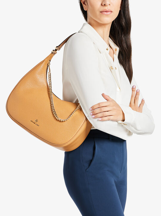 michael kors piper large pebbled leather shoulder bag