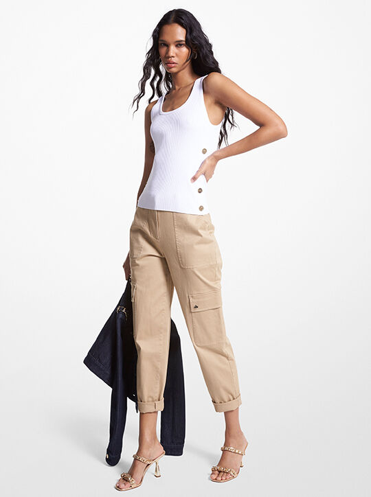 Ribbed Stretch Knit Tank Top michael kors ribbed stretch knit tank top