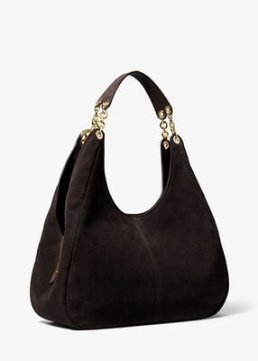 michael kors ellie large suede shoulder bag