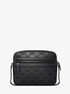 michael kors jet set logo embossed leather crossbody bag