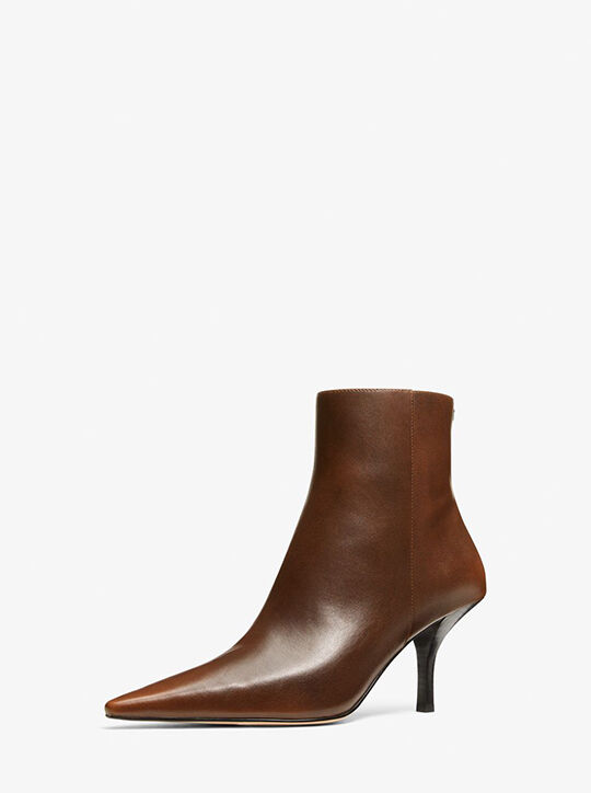 michael kors selina burnished leather ankle boot