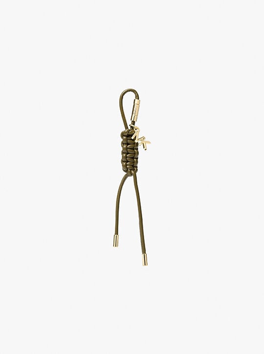 michael kors gold tone and braided cord bag charm