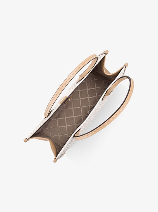 Heidi Large Signature Logo Stripe Tote Bag michael kors heidi large signature logo stripe tote bag