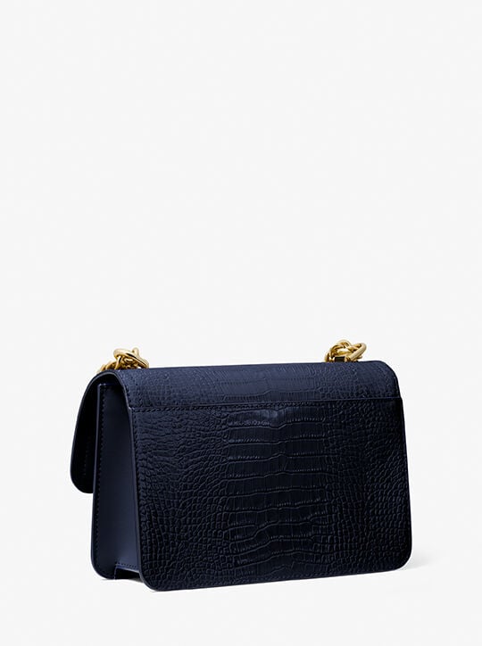 حقيبة كتف هيذر كبيرة بجلد التمساح منقوشة مرصعة michael kors حقيبة كتف هيذر كبيرة بجلد التمساح منقوشة مرصعة