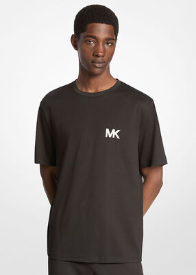 michael kors تي شيرت قطني مزين بشعار الماركة