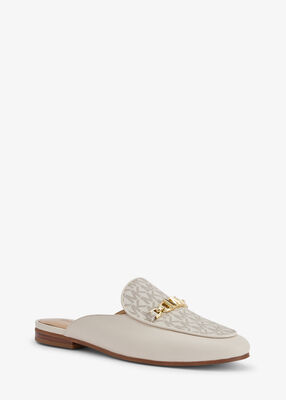 michael kors tiffanie signature logo and leather mule