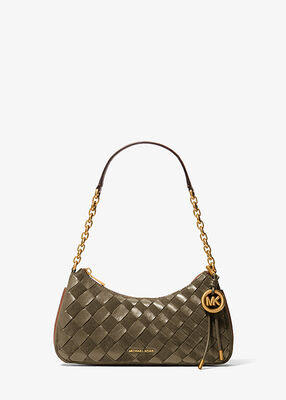 michael kors nolita medium hand woven leather chain