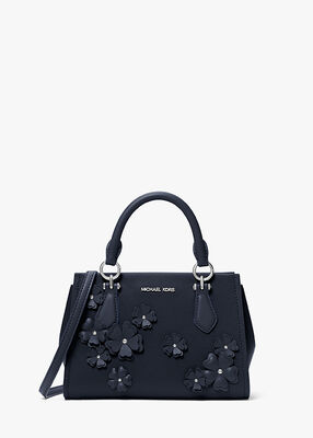 michael kors marilyn small floral embellished satchel