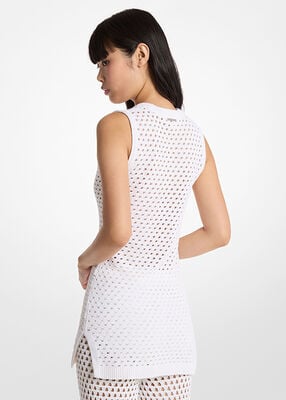 michael kors open knit stretch cotton tank dress