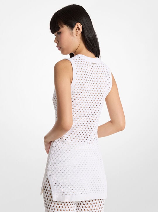 Open Knit Stretch Cotton Tank Dress michael kors open knit stretch cotton tank dress
