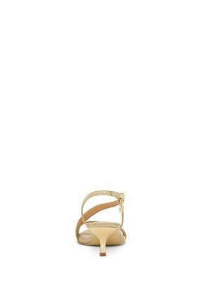 michael kors jaida glitter chain mesh kitten heel sandal